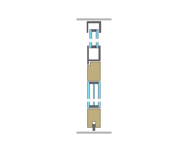 44 Metallzarge, raumhoch